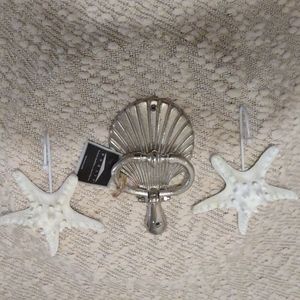 Collection of 3 coastal wall hooks and door knocker